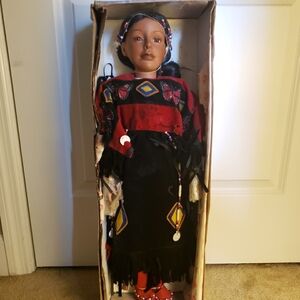 25 inch tall native American doll needs tlc